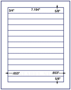 US3131-7.194''x3/4''-13 up on a 8 1/2" x 11" label sheet.