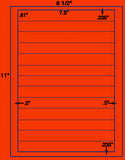 US3132-7.5''x.81'' -13 up on a 8 1/2" x 11" label sheet.
