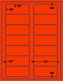 1,000 Fluorescent Red Laser Only sheets with Permanent adhesive