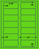 1,000 Fluorescent Green Laser Only sheets with Permanent adhesive