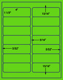 1,000 Fluorescent Green Laser Only sheets with Permanent adhesive