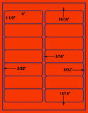 1,000 Fluorescent Red Laser Only sheets with Permanent adhesive