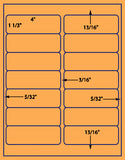 1,000 Fluorescent Orange Laser Only sheets wtih Permanent adhesive