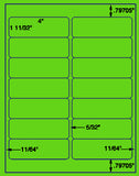 1,000 Fluorescent Green Laser Only sheets with Permanent adhesive