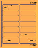 1,000 Fluorescent Orange Laser Only sheets wtih Permanent adhesive