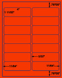 1,000 Fluorescent Red Laser Only sheets with Permanent adhesive