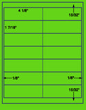 1,000 Fluorescent Green Laser Only sheets with Permanent adhesive