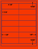 1,000 Fluorescent Red Laser Only sheets with Permanent adhesive