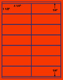 1,000 Fluorescent Red Laser Only sheets with Permanent adhesive