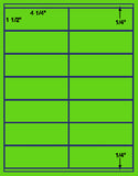 1,000 Fluorescent Green Laser Only sheets with Permanent adhesive