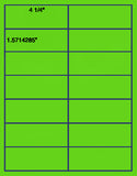 1,000 Fluorescent Green Laser Only sheets with Permanent adhesive