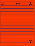 1,000 Fluorescent Red Laser Only sheets with Permanent adhesive