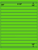 1,000 Fluorescent Green Laser Only sheets with Permanent adhesive