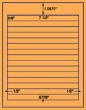 1,000 Fluorescent Orange Laser Only sheets wtih Permanent adhesive