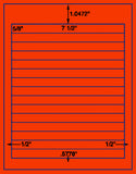 1,000 Fluorescent Red Laser Only sheets with Permanent adhesive