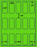 1,000 Fluorescent Green Laser Only sheets with Permanent adhesive