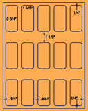 US3295 - 1 5/16'' x 2 3/4'' -15 up on a 8 1/2" x 11" label sheet