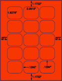 1,000 Fluorescent Red Laser Only sheets with Permanent adhesive