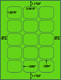 1,000 Fluorescent Green Laser Only sheets with Permanent adhesive
