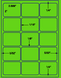 1,000 Fluorescent Green Laser Only sheets with Permanent adhesive