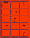 1,000 Fluorescent Red Laser Only sheets with Permanent adhesive