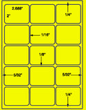 1,000 Fluorescent Yellow Laser Only sheets with Permanent adhesive