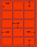 1,000 Fluorescent Red Laser Only sheets with Permanent adhesive
