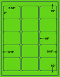 1,000 Fluorescent Green Laser Only sheets with Permanent adhesive