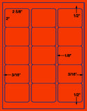 1,000 Fluorescent Red Laser Only sheets with Permanent adhesive
