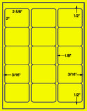 1,000 Fluorescent Yellow Laser Only sheets with Permanent adhesive