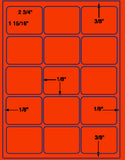 1,000 Fluorescent Red Laser Only sheets with Permanent adhesive