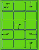 1,000 Fluorescent Green Laser Only sheets with Permanent adhesive