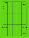 1,000 Fluorescent Green Laser Only sheets with Permanent adhesive