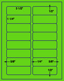 1,000 Fluorescent Green Laser Only sheets with Permanent adhesive