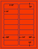 1,000 Fluorescent Red Laser Only sheets with Permanent adhesive