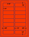 US3381-3 1/2''x1 1/4''-16 up on a 8 1/2"x11" label sheet.