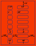 1,000 Fluorescent Red Laser Only sheets with Permanent adhesive