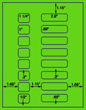 1,000 Fluorescent Green Laser Only sheets with Permanent adhesive