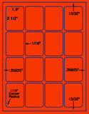 1,000 Fluorescent Red Laser Only sheets with Permanent adhesive