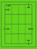 1,000 Fluorescent Green Laser Only sheets with Permanent adhesive