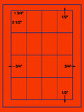 1,000 Fluorescent Red Laser Only sheets with Permanent adhesive