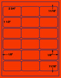 1,000 Fluorescent Red Laser Only sheets with Permanent adhesive