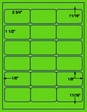 1,000 Fluorescent Green Laser Only sheets with Permanent adhesive