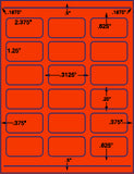 1,000 Fluorescent Red Laser Only sheets with Permanent adhesive