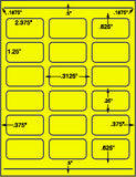 1,000 Fluorescent Yellow Laser Only sheets with Permanent adhesive