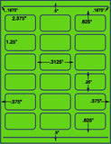 1,000 Fluorescent Green Laser Only sheets with Permanent adhesive