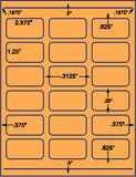 1,000 Fluorescent Orange Laser Only sheets wtih Permanent adhesive