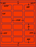 US3400-2.375''x1.25''-18 up on a 8 1/2" x 11" label sheet.