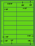 1,000 Fluorescent Green Laser Only sheets with Permanent adhesive