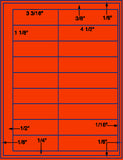 1,000 Fluorescent Red Laser Only sheets with Permanent adhesive